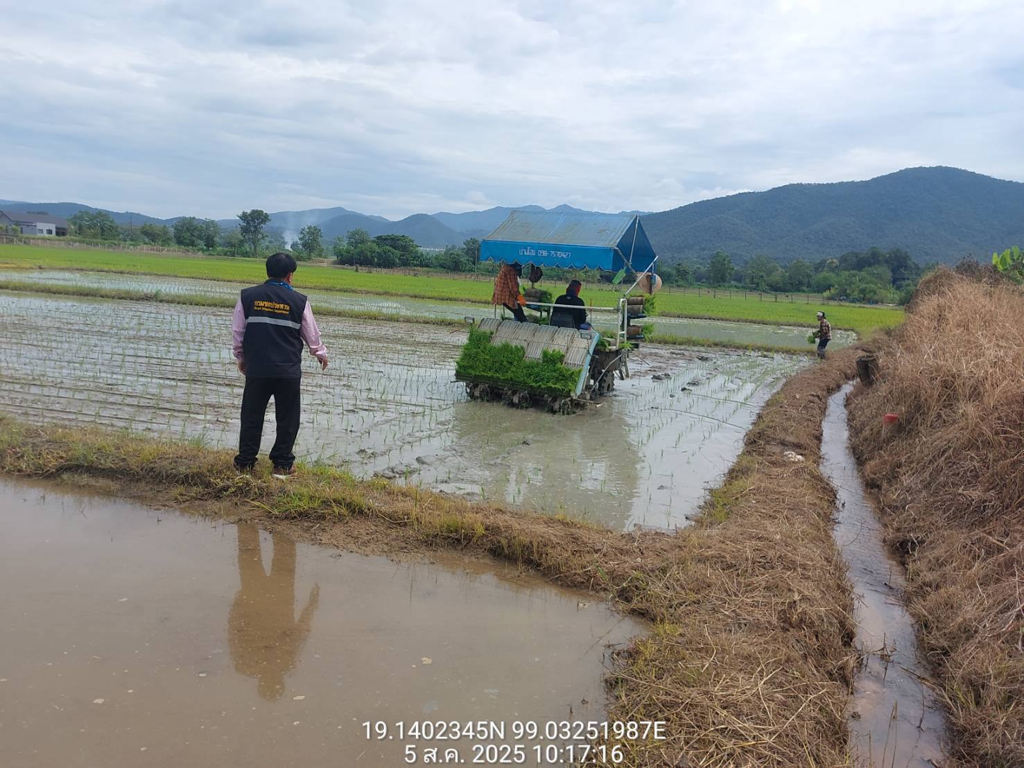โครงการส่งน้ำและบำรุงรักษาแม่แฝก-แม่งัดสมบูรณ์ชล ลงพื้นที่ติดตามสถานการน้ำและผลเพาะปลูกข้าวนาปีแม่แฝก-แม่งัด พบปลูกเกือบเต็มพื้นที่