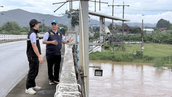 ผอ.โครงการส่งน้ำและบำรุงรักษาแม่แฝก-แม่งัดสมบูรณ์ชล  ลงพื้นที่ตรวจสอบและติดตามสถานการณ์น้ำ 